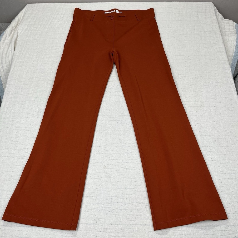 Betabrand Pants Womens Petite L Burnt  Orange Flare Dress Yoga Work Pant‎